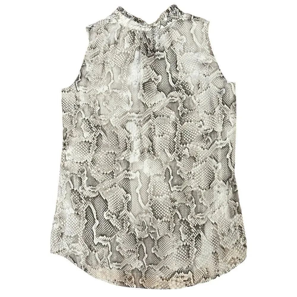 White House Black Market Snake Print Sleeveless Blouse Size 2 - Picture 11 of 12